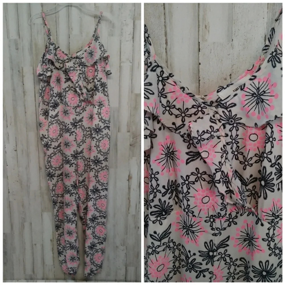 Sans Souci Floral Jumpsuit Pink Romper Pants XS v6x